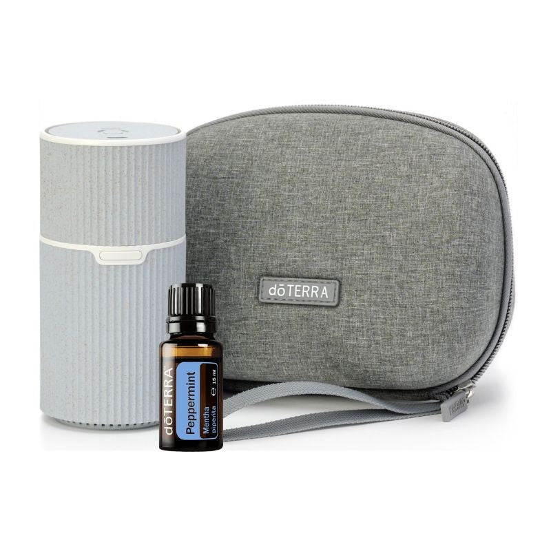 Difusor portátil de óleos essenciais Pilot com óleo essencial de hortelã-pimenta - doTERRA